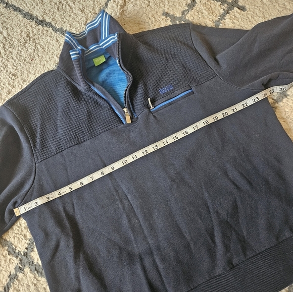 Hugo Boss Casual Pullover 1/3 Zip With Elbow Patches Size Xl - Picture 3 of 7